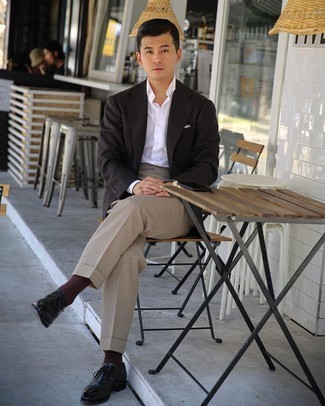 Какие туфли дерби носить с коричневым пиджаком