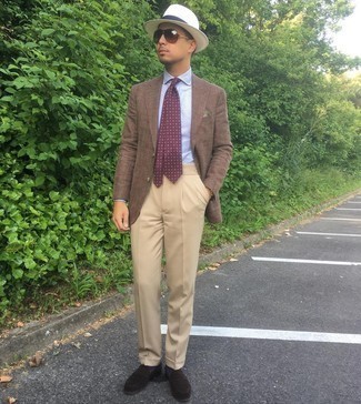 Какие лоферы носить с коричневым пиджаком мужчине