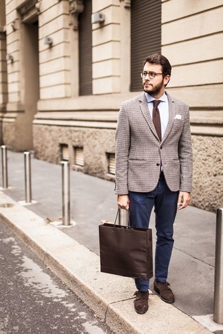 Какие монки носить с коричневым пиджаком