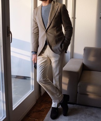 Какие монки носить с коричневым пиджаком