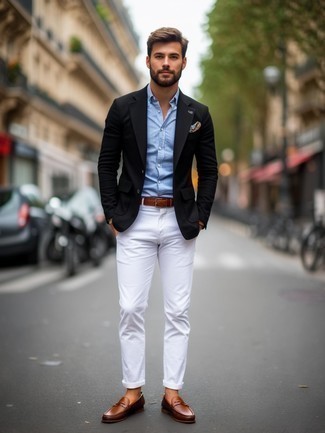 Какие пиджаки носить с коричневыми топсайдерами