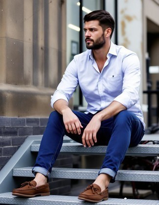 С чем носить коричневые топсайдеры