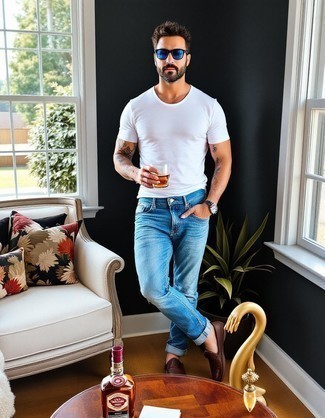 С чем носить коричневые топсайдеры