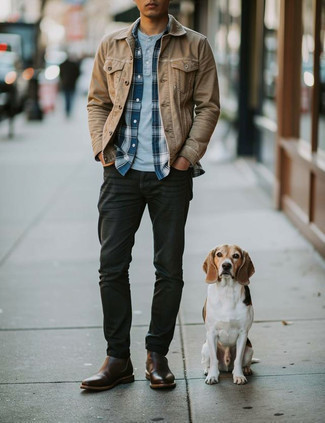 С чем носить коричневые ботинки мужчине