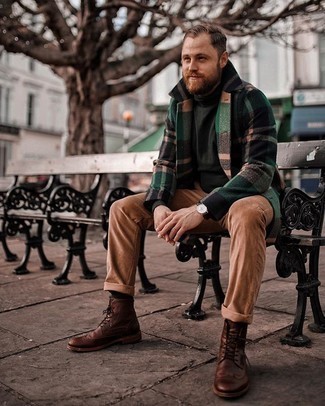 Какие брюки чинос носить с коричневыми ботинками броги