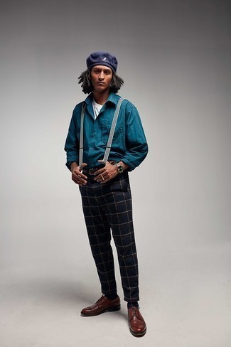 Какие брюки чинос носить с коричневыми брогами