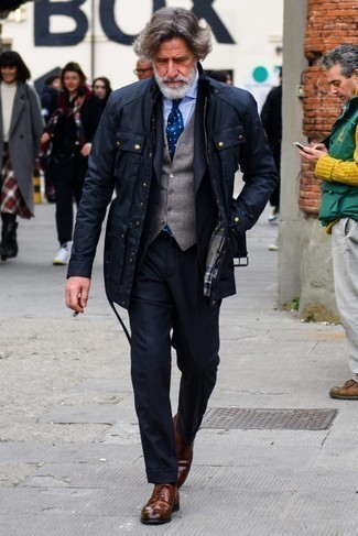 Какие полевые куртки носить с коричневыми брогами