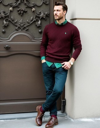 С чем носить коричневые броги