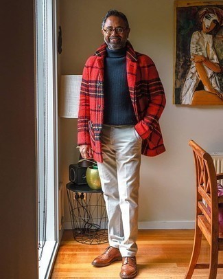 Какие куртки-рубашки носить с коричневыми брогами