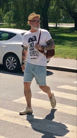 С чем носить коричневый рюкзак из плотной ткани мужчине