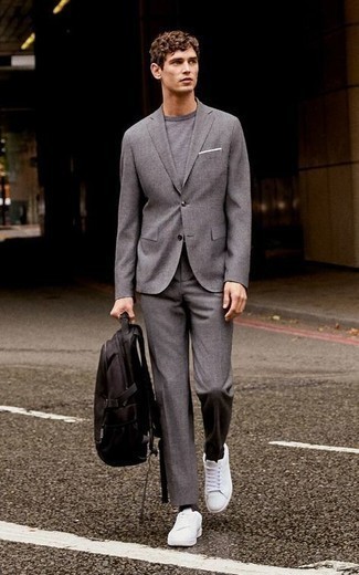 С чем носить коричневый рюкзак из плотной ткани мужчине