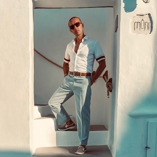 С чем носить коричневые слипоны из плотной ткани мужчине