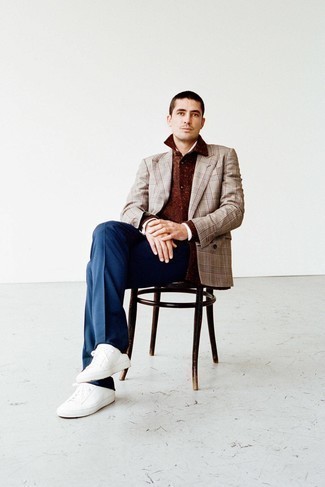 Какие пиджаки носить с коричневым кардиганом мужчине