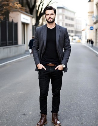 Какие пиджаки носить с коричневыми повседневными ботинками мужчине