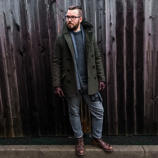 Какое полупальто носить с коричневыми повседневными ботинками