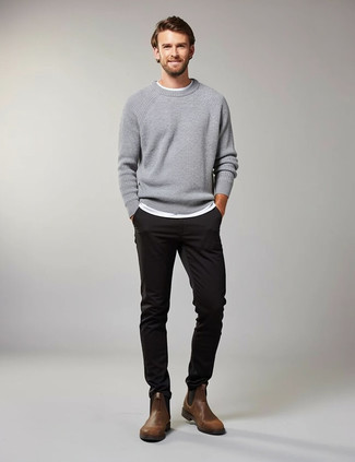 Какие брюки чинос носить с коричневыми ботинками челси