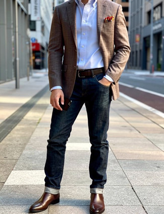 Какие джинсы носить с коричневыми ботинками челси мужчине