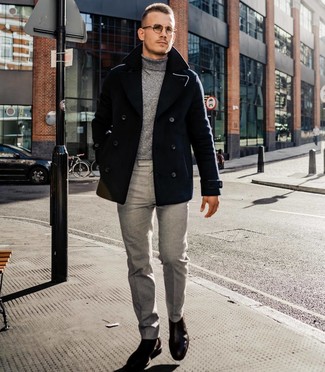 Какое полупальто носить с коричневыми ботинками челси