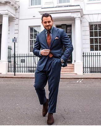 Какие костюмы носить с коричневыми ботинками челси