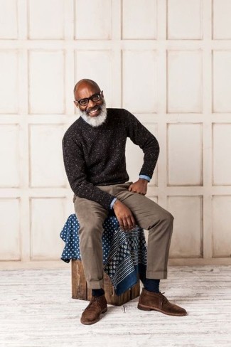 Какие ботинки дезерты носить с коричневыми брюками чинос