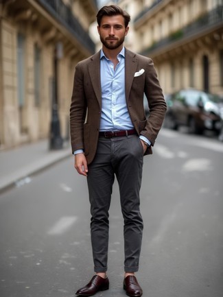 Какие пиджаки носить с коричневыми туфлями дерби