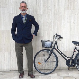 Какие двубортные пиджаки носить с коричневыми туфлями дерби