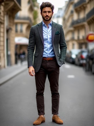 С чем носить коричневые туфли дерби