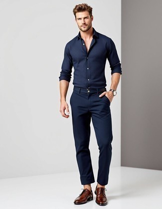 С чем носить коричневые туфли дерби