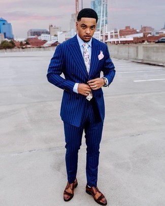 Какие костюмы носить с коричневыми туфлями дерби