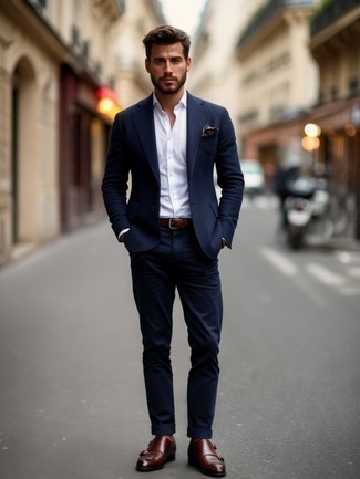 С чем носить коричневые монки с двумя ремешками