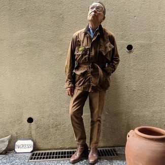 С чем носить коричневые классические ботинки мужчине