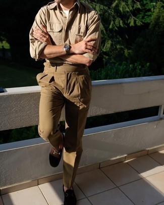 С чем носить коричневые мокасины мужчине