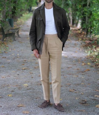 С чем носить коричневые мокасины мужчине