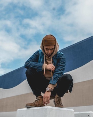 С чем носить коричневый худи мужчине