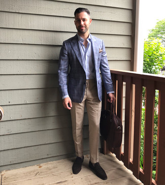 С чем носить коричневый кожаный портфель