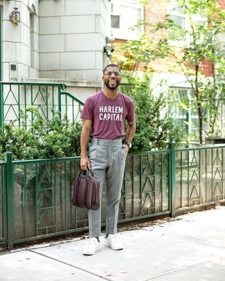 С чем носить коричневый кожаный портфель