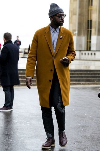 Как носить коричневые кожаные броги с черными брюками чинос