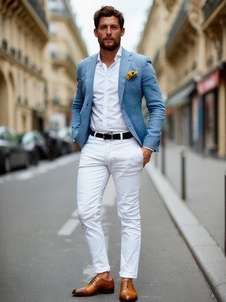 С чем носить коричневые кожаные броги