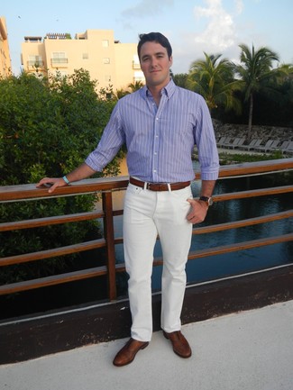 С чем носить коричневые кожаные броги