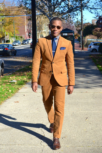 С чем носить коричневые кожаные броги