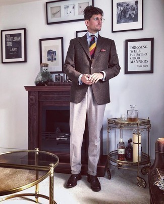 С чем носить коричневые кожаные броги