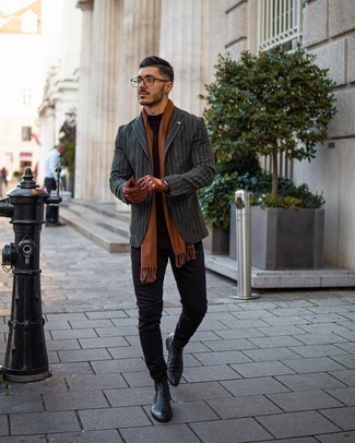 С чем носить коричневые кожаные перчатки мужчине