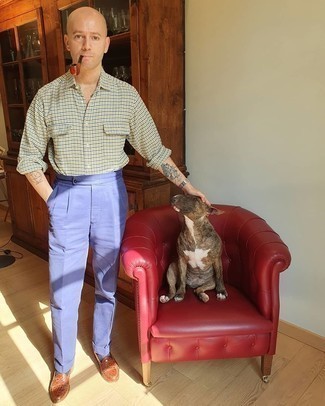 С чем носить коричневые кожаные лоферы мужчине