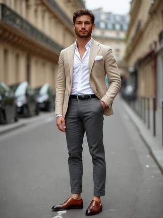 С чем носить коричневые кожаные монки