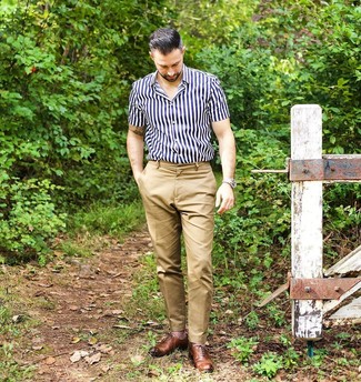 С чем носить коричневые кожаные оксфорды