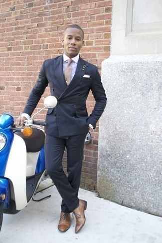 С чем носить коричневые кожаные оксфорды