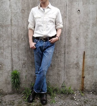 С чем носить коричневые кожаные оксфорды в 20 лет