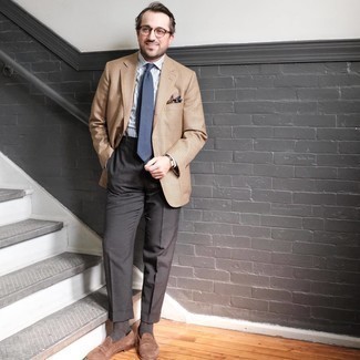 С чем носить коричневые кожаные подтяжки