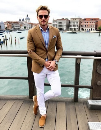 С чем носить коричневые лоферы мужчине