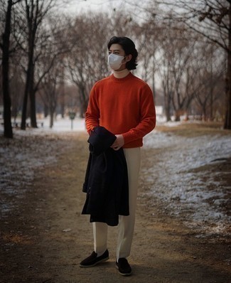 Какие длинные пальто носить с коричневыми лоферами